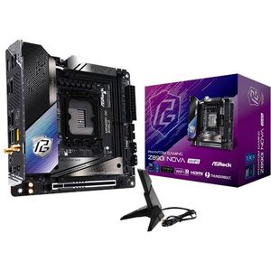 ASRock - Phantom Gaming Z890I Nova WiFi - PC mini ITX - Zwart - Intel LGA 1851 - DDR5-SDRAM