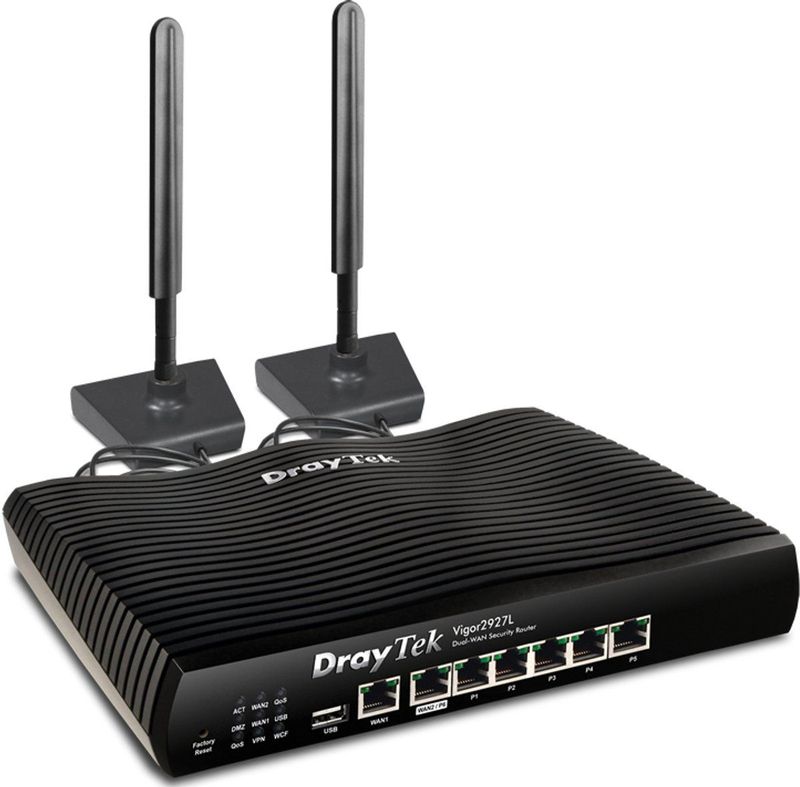 Draytek - Wireless Router - Zwart - Gigabit Ethernet - 4G