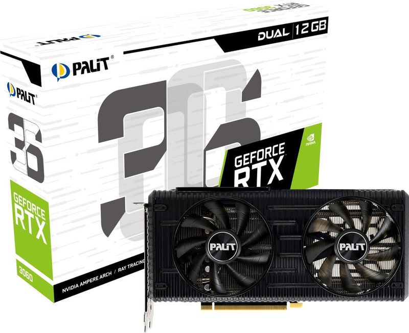 Palit NE63060019K9-190AD videokaart NVIDIA GeForce RTX 3060 12 GB GDDR6