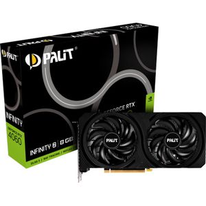 Palit NVIDIA GeForce RTX 4060 Infinity 2 - Videokaart - 8GB - GDDR6 - PCIe 4.0 - 1x HDMI 2.1 - 3x DisplayPort 1.4