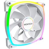 Montech RX 140 ARGB Reversed Fan 1600PWM, High-End Durability, Silent Performance, and Stunning ARGB Design (140mm, White)