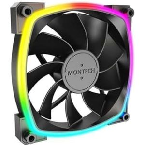 Montech - RX120 PWM - Ventilator - Zwart - 120mm - RGB Verlichting