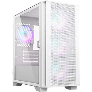 Montech AIR 100 ARGB Wit - Minitowermodel Micro-ATX (µATX), Mini-ITX - Gehard glas - RGB controller - Wit