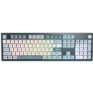 Montech MKey MK105FY Mechanisch gaming-toetsenbord: (MK105FR) aanpasbare RGB-led, functietoetsen van PBT-kunststof en met hoogwaardig MDA-profiel, hot-swap-functionaliteit, geoliede Gateron G Brown