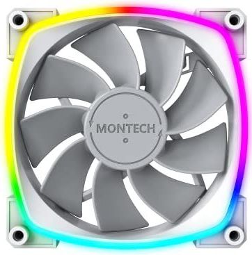 Montech - RX120 PWM ARGB Ventilator - 120mm - Wit - Rubberen Trillingsdempers