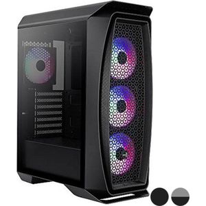 PC Behuizing - Roosterdesign - Zwart - Gehard Glas - RGB Ventilatoren