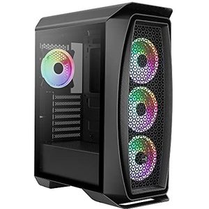 Computer Case - Mesh Frontpaneel - Gehard Glas - Inclusief 4 ARGB Fans