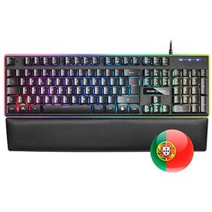 Mars Gaming MK320PT, H-Mech RED RGB-toetsenbord, polssteun, Portugees, zwart