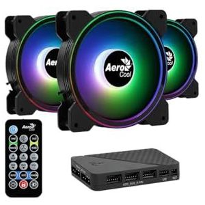 AeroCool Saturn 12F ARGB Pro moederbord ventilator (120 mm, 3 x), PC ventilator, Zwart