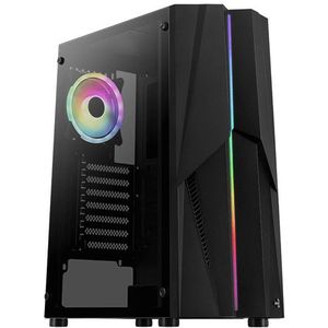 Aerocool - Mecha ARGB - Mid Tower PC Gaming Case - Zwart - Tempered Glass Window