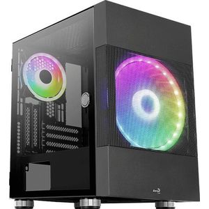 Aerocool Atomic v2 tower behuizing 2x USB-A 3.2 (5 Gbit/s), 2x Audio, Window-kit