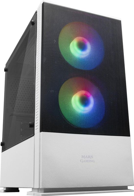 Mars Gaming - MCZW - Compact PC Case - Wit - MicroATX - RGB Verlichting