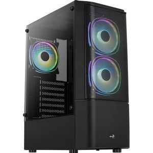 Aerocool - Quantum Mesh - PC Midi Tower - Zwart - Staal - LED RGB Verlichting