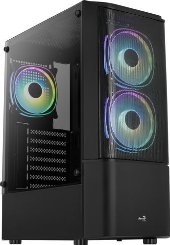 Aerocool - Quantum Mesh - PC Midi Tower - Zwart - Staal - LED RGB Verlichting