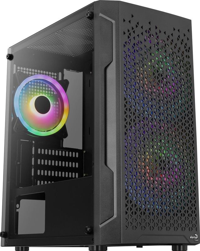 Aerocool - Trinity Mini - Mini ATX Tower Case - Zwart - Tempered Glass - 1 x 12cm FRGB Fans