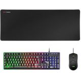 Mars Gaming - MCPX 3-in-1 Gaming Combo - Zwart - H-MECH Toetsenbord, 10K Muis, XXL Muismat