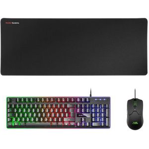Mars Gaming - MCPX 3-in-1 Gaming Combo - Zwart - H-MECH Toetsenbord, 10K Muis, XXL Muismat