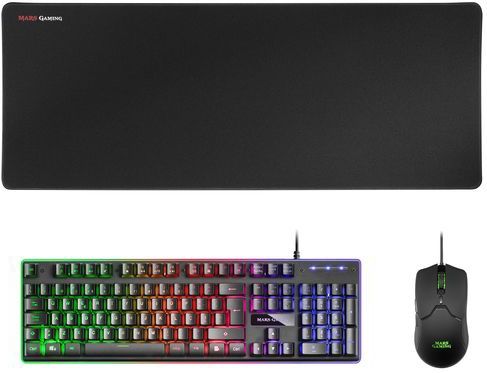Mars Gaming - MCPX 3-in-1 Gaming Combo - Zwart - H-MECH Toetsenbord, 10K Muis, XXL Muismat