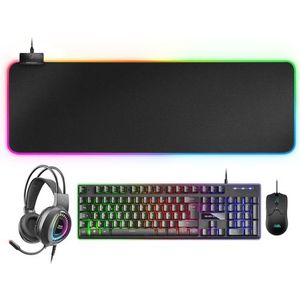 Mars Gaming MCPEXFR toetsenbord Inclusief muis Gamen USB Frans Zwart