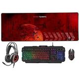 MARSGAMING MCPRGB2ES, Gaming Combo Toetsenbord en Muis +Mat XXL+Hoofdtelefoons, FR