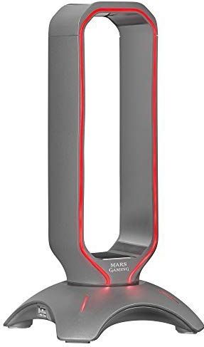 Mars Gaming - MHHX - Hoofdtelefoonstandaard - Grijs - USB 2.0 - RGB Flow LED