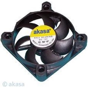 Akasa Zwarte ventilator computerkast (50 mm), PC ventilator, Zwart