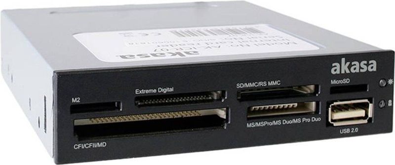 Akasa - AK-ICR-07 - Media Card Reader - Zwart - 6-poorts - USB-A 2.0