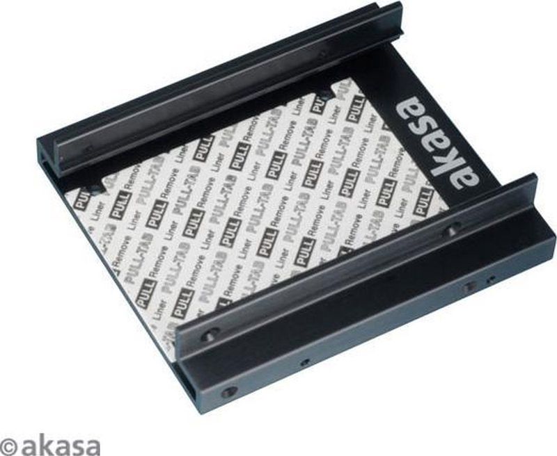 Akasa Dual 2.5 SDD/HDD mounting module for 3.5 bay, black Ali material for passive cooling