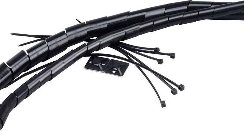 Akasa - AK-TK-01BK - Kabelbeheer Kit - Zwart - Kabelbinder Kabeltape Zelfklevende Kabelklemmen