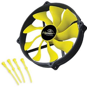 Akasa 140mm Viper R Fan | 120mm Fan Fitting | High Performance Case Fan | HDB Long Lifespan Bearing | PWM Auto Speed Control | For Heatsink, CPU cooling | AK-FN073