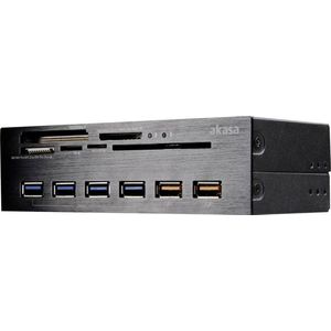 Akasa AK-HC-07BK Inbouw-geheugenkaartlezer 13.34 cm (5.25) USB 2.0 (moederbord