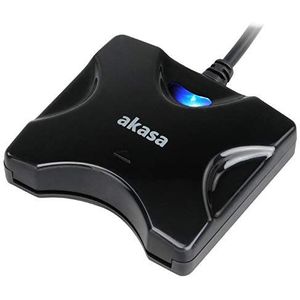 Akasa AK-CR-03BKV2 Smartcardlezer (USB 2.0), Geheugenkaartlezer, Zwart