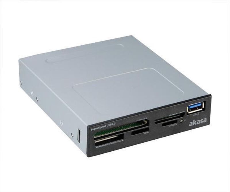 Akasa - AK-ICR-27 - Intern USB 3.0 - Zwart, Grijs - Geheugenkaartlezer