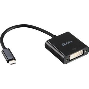 Akasa AK-CBCA09-15BK 15 cm USB 3.1 Type-C USB-C naar DVI-converter - Zwart