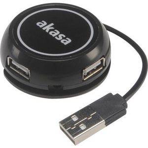 Akasa - Connect4C - Docking Station - Zwart - USB-A - 4 Havens