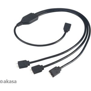 Akasa - AK-CBLD07-50BK - 3-Pin aRGB LED Splitter - 50cm - Zwart