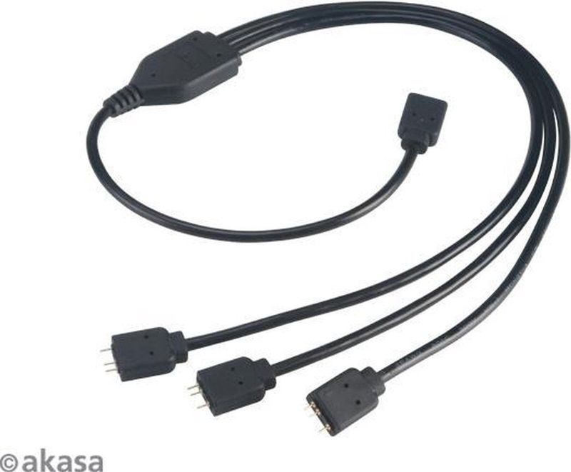 Akasa - AK-CBLD07-50BK - 3-Pin aRGB LED Splitter - 50cm - Zwart
