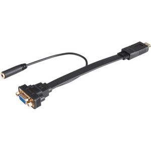 Akasa HDMI to VGA (Female) met Audio Cable, 20cm, *HDMIM, *VGAF, *3,5MMF