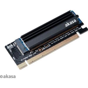Akasa - M.2 naar PCIe Adapterkaart - Zwart - Aluminium - Met Heatsink