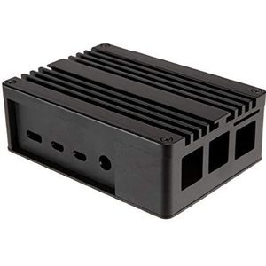 Akasa Pi-4 | Raspberry Pi 4 Case | Fanless Passive Cooling | Pure Aluminium Heatsink | Black Pi Case | Concealed SD Card Slot | Compatible with Raspberry Pi 4 Model B | A-RA08-M1B