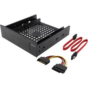 Akasa 5.25 Front Bay Adapter voor a 3.5 device/HDD/2.5 HDD/SSD met SATA cables