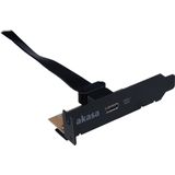Akasa - Low Profile PCI Bracket Adapter - Zwart - USB 3.1 Type C - Kabellengte 50 cm