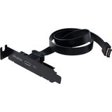 Akasa - Low Profile PCI Bracket Adapter - Zwart - USB 3.1 Type C - Kabellengte 50 cm