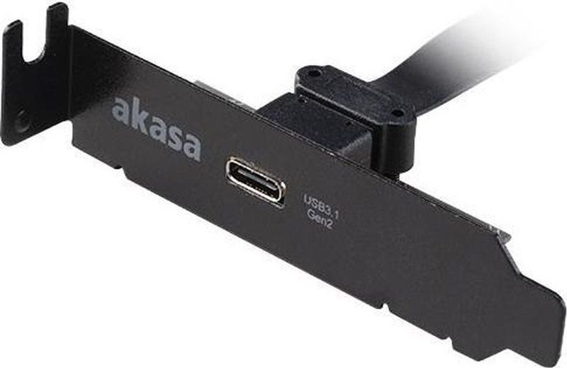 Akasa - Low Profile PCI Bracket Adapter - Zwart - USB 3.1 Type C - Kabellengte 50 cm