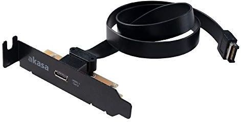 Akasa Low Profile PCI Bracket Adapter USB 3.1 Typ C - zwart