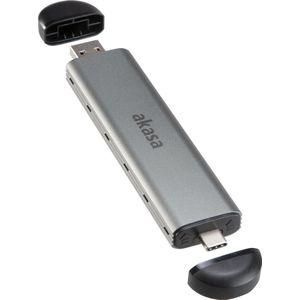 Akasa externe M.2 NVMe behuizing, USB 3.1, aluminium (M.2), Harddisk behuizing, Zwart