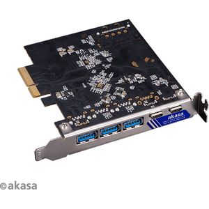 Akasa 10Gbps USB 3.2 Gen 2 Type-C and Type-A to PCIe Host Card (3 x A + 2 x C)