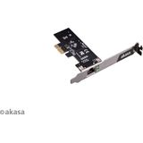 Akasa 2.5 Gigabit PCIe Netwerkkaart - Realtek Chipset - Zwart