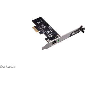 Akasa 2.5 Gigabit PCIe Netwerkkaart - Realtek Chipset - Zwart