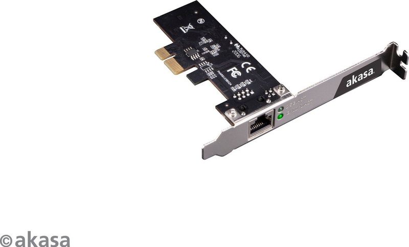 Akasa 2.5 Gigabit PCIe Netwerkkaart - Realtek Chipset - Zwart